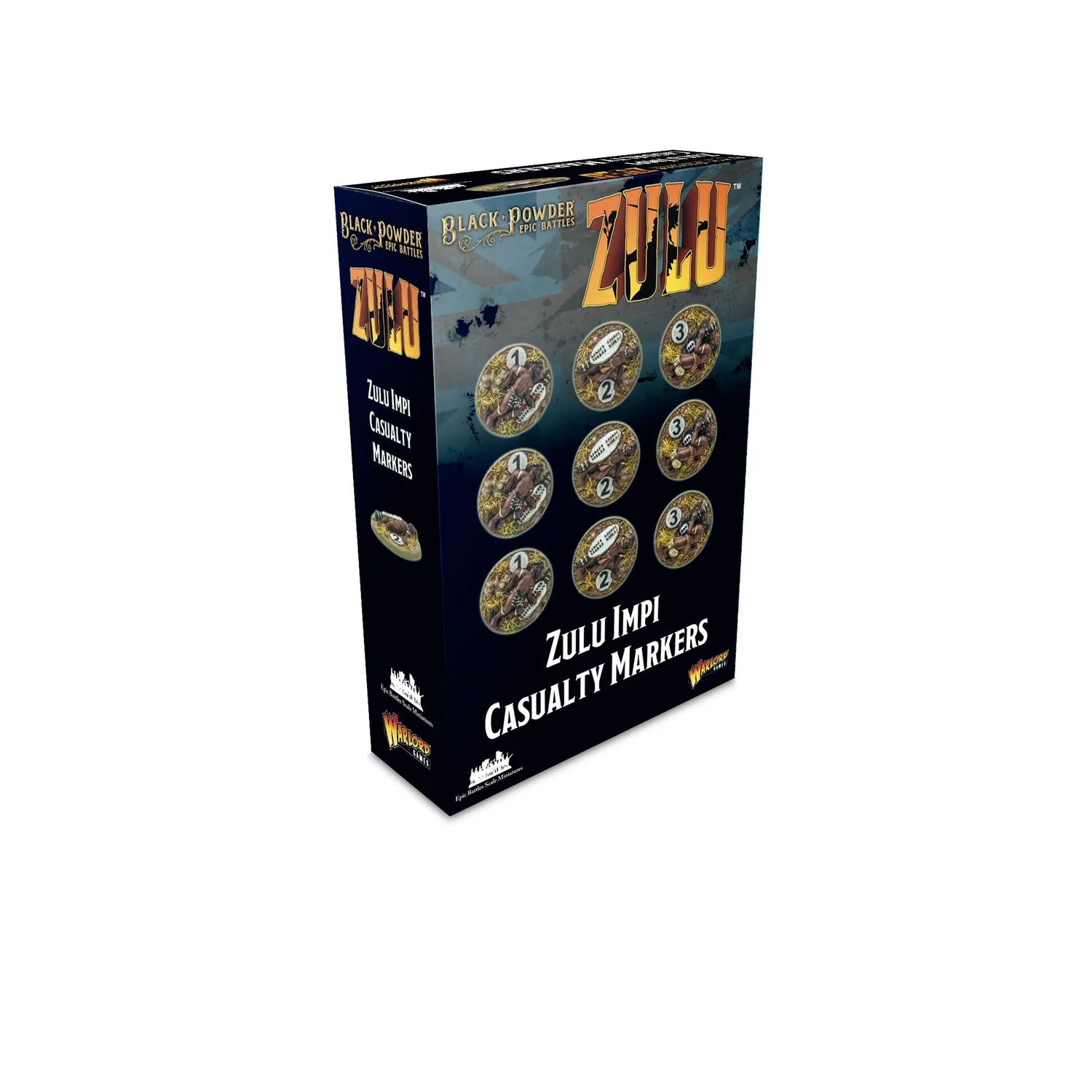 Black Powder Epic Battles Zulu Impi marqueurs résine x18