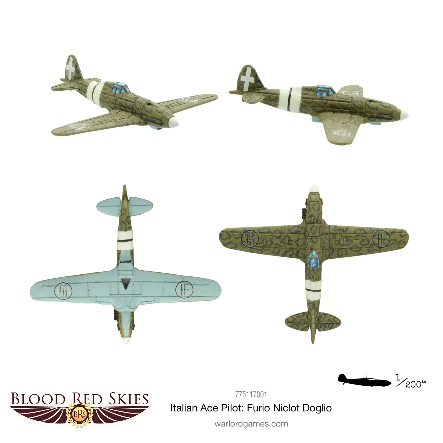 Bolt Action Blood Red Skies Italian Ace Pilot Furio Niclot Doglio avion 1 pièce