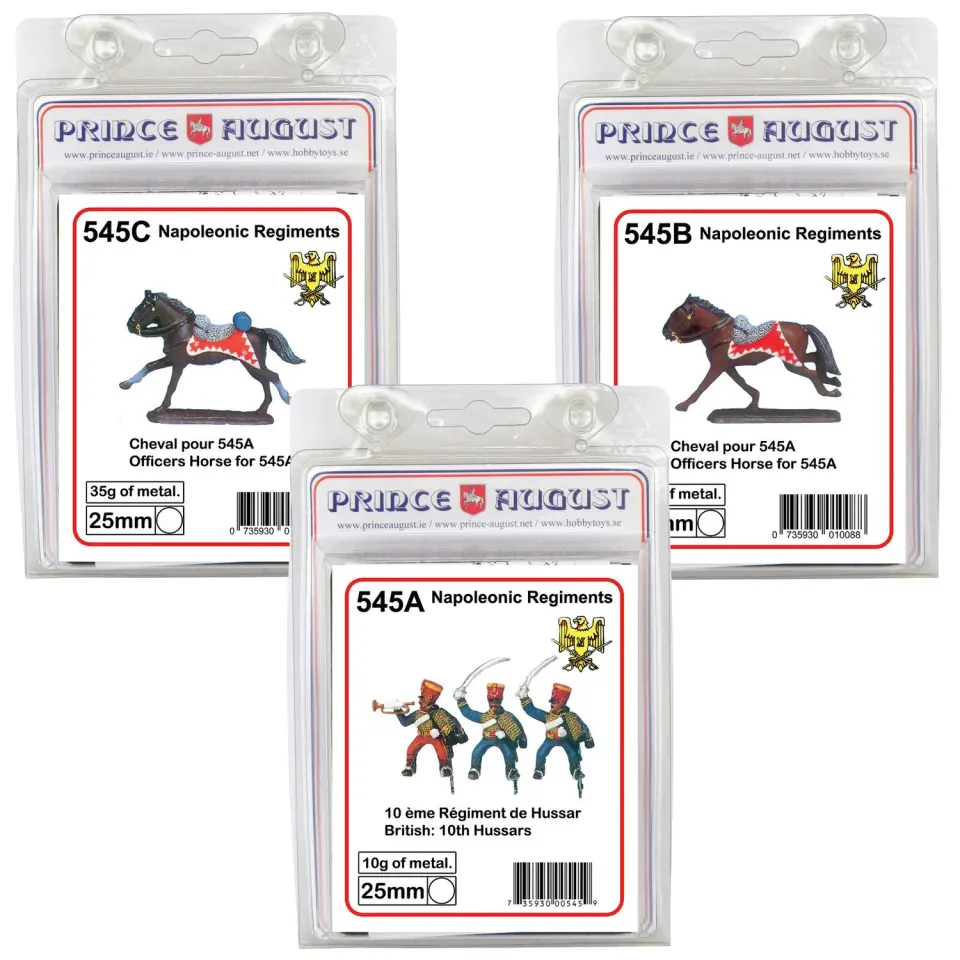 Prince August Hobby PA545 lot 3 moules British 10th Hussars 25 mm