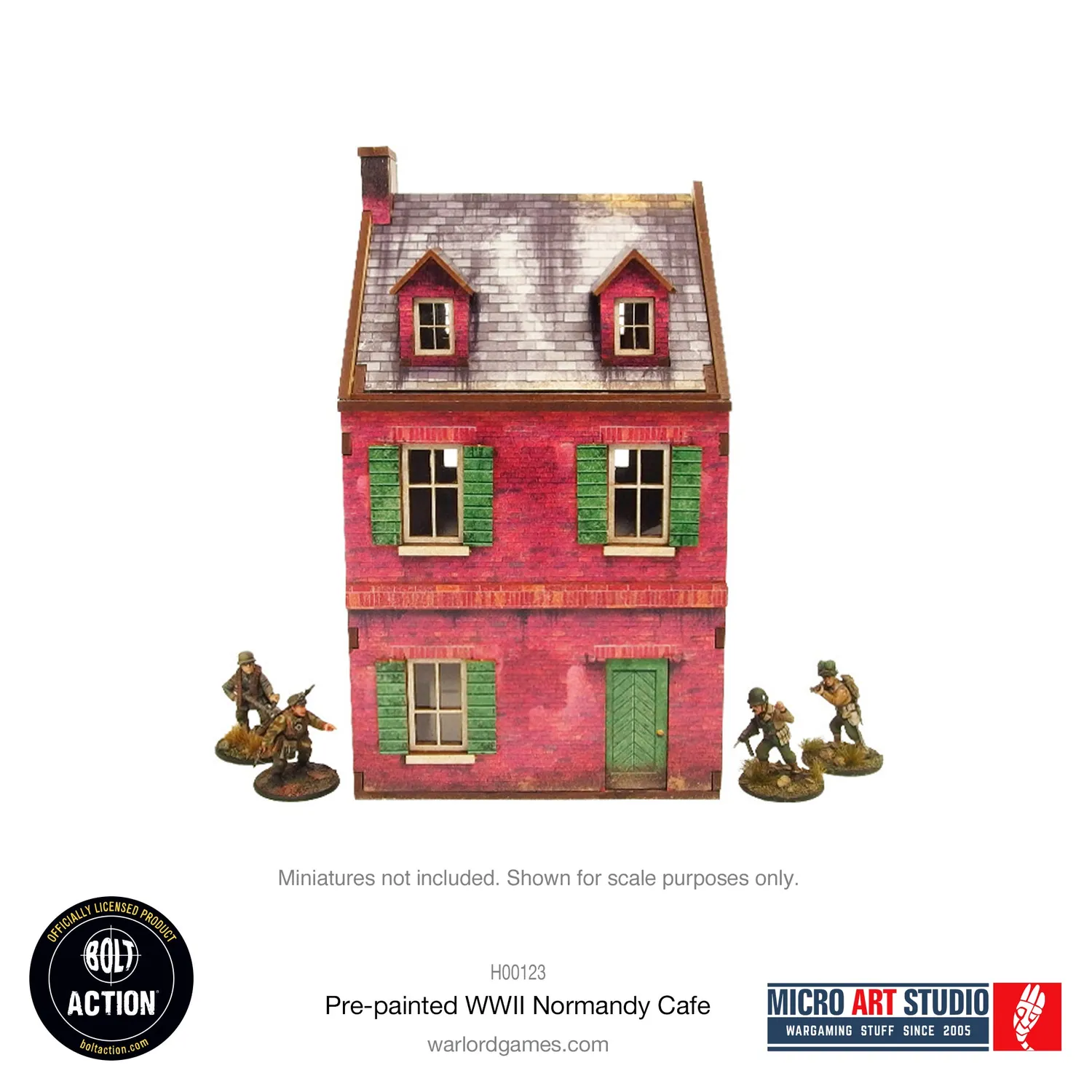 Bolt Action Pre-painted WW2 Normandy Cafe bâtiment prépeint 28-30 mm
