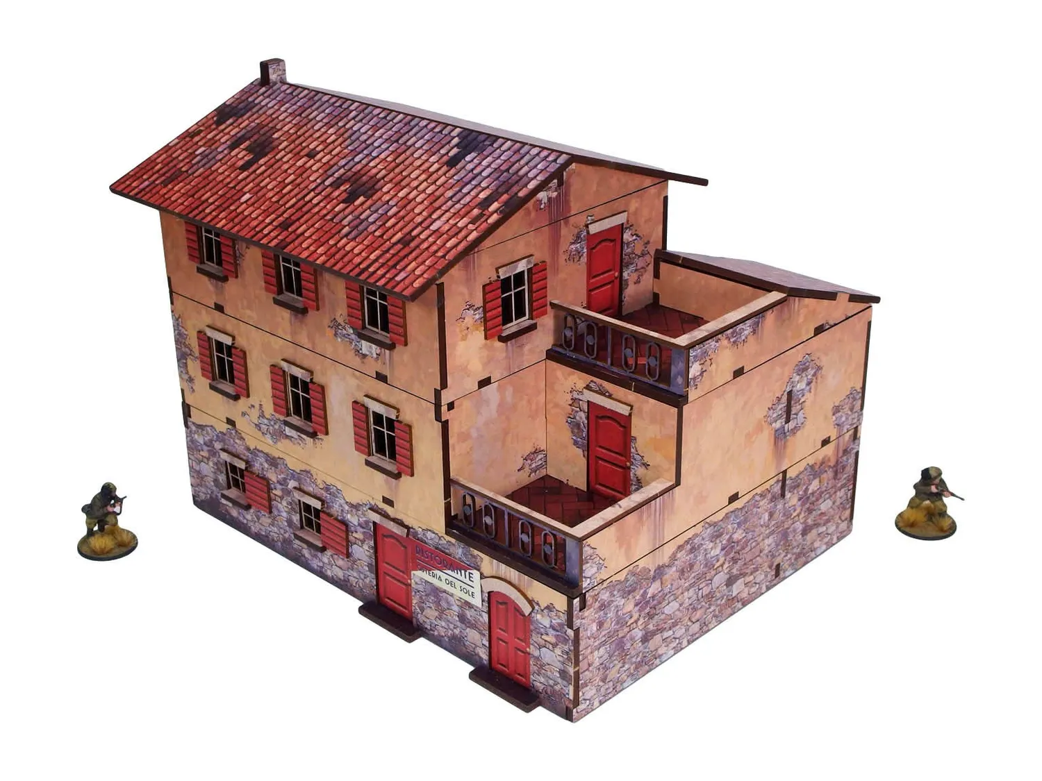 Bolt Action Large House (1) décor prépeint 28mm Italie