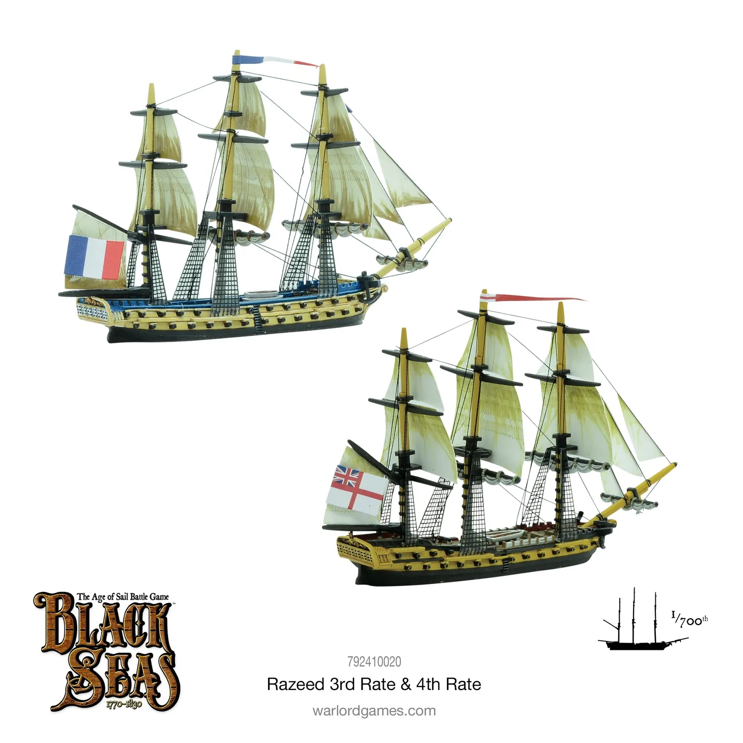 Bolt Action Black Seas Razeed 3rd Rate bateaux x2