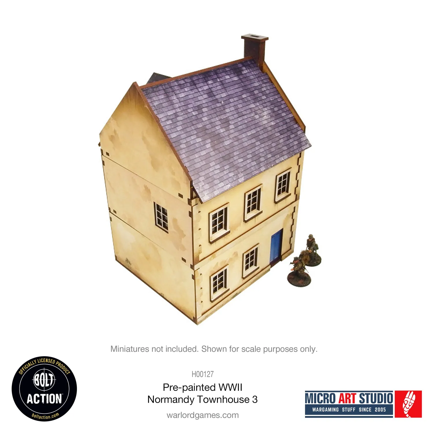 Bolt Action Normandy Townhouse 3 bâtiment prépeint 28mm