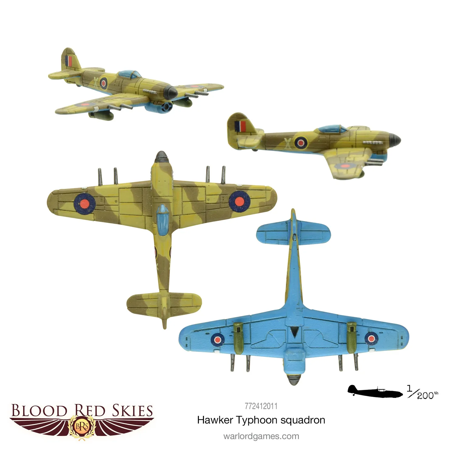 Bolt Action Blood Red Skies Hawker Typhoon squadron escadrille RAF 6 avions