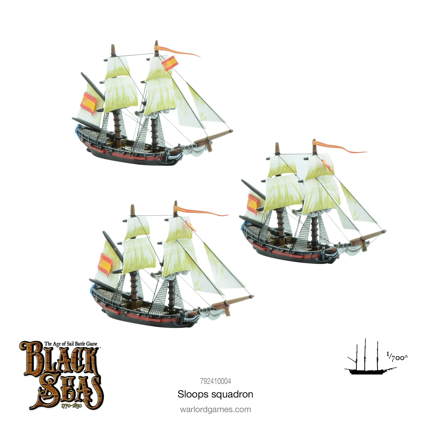 Bolt Action Black Seas Sloops Squadron navires en métal