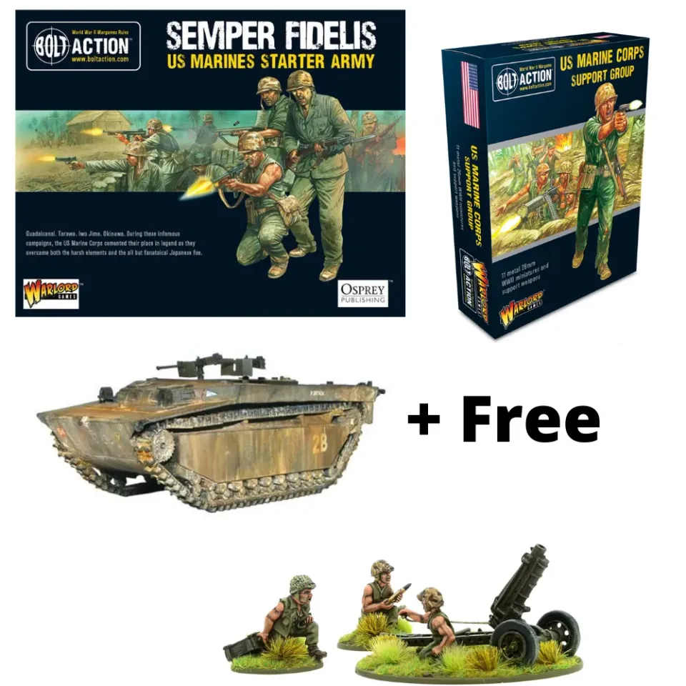Bolt Action Start Collecting USMC coffret armée Marines + Amtrac