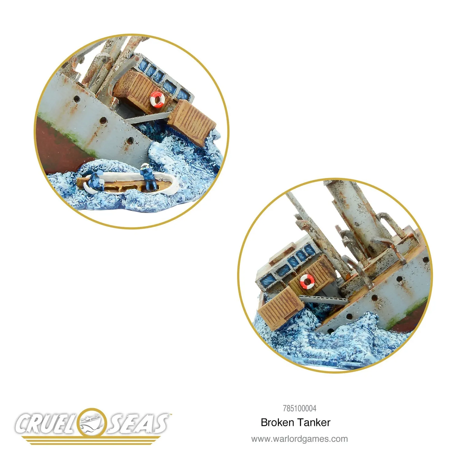 Bolt Action Cruel Seas Broken Tanker bateau épave résine métal