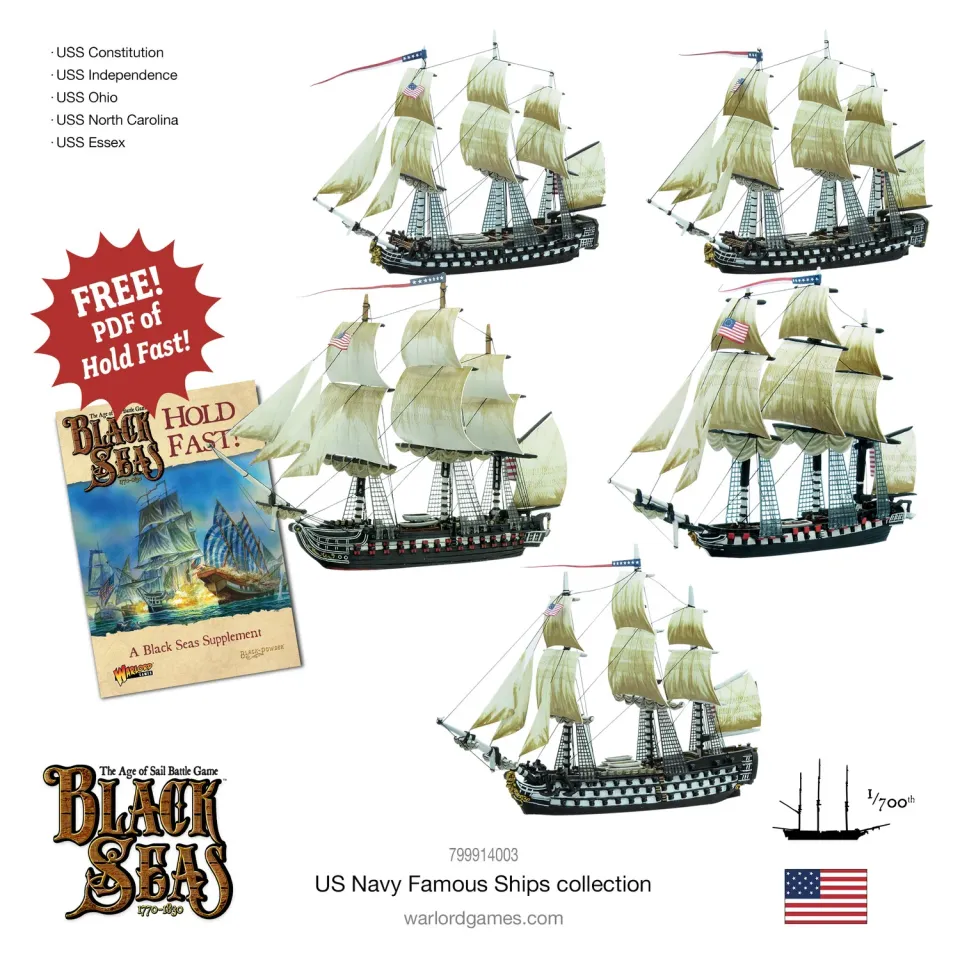 Bolt Action Black Seas United States Famous Ships Bundle navires US