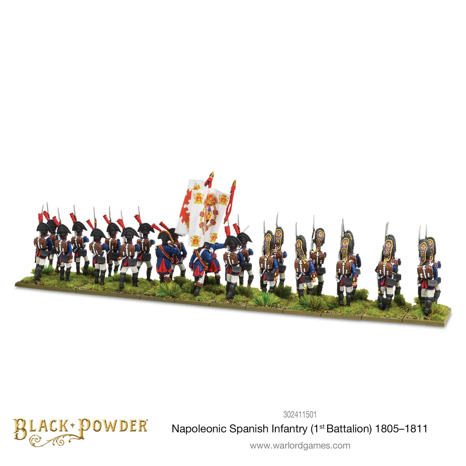 Bolt Action Black Powder Napoleonic Spanish Infantry 1st Battalion 1805-1811 figurines résine