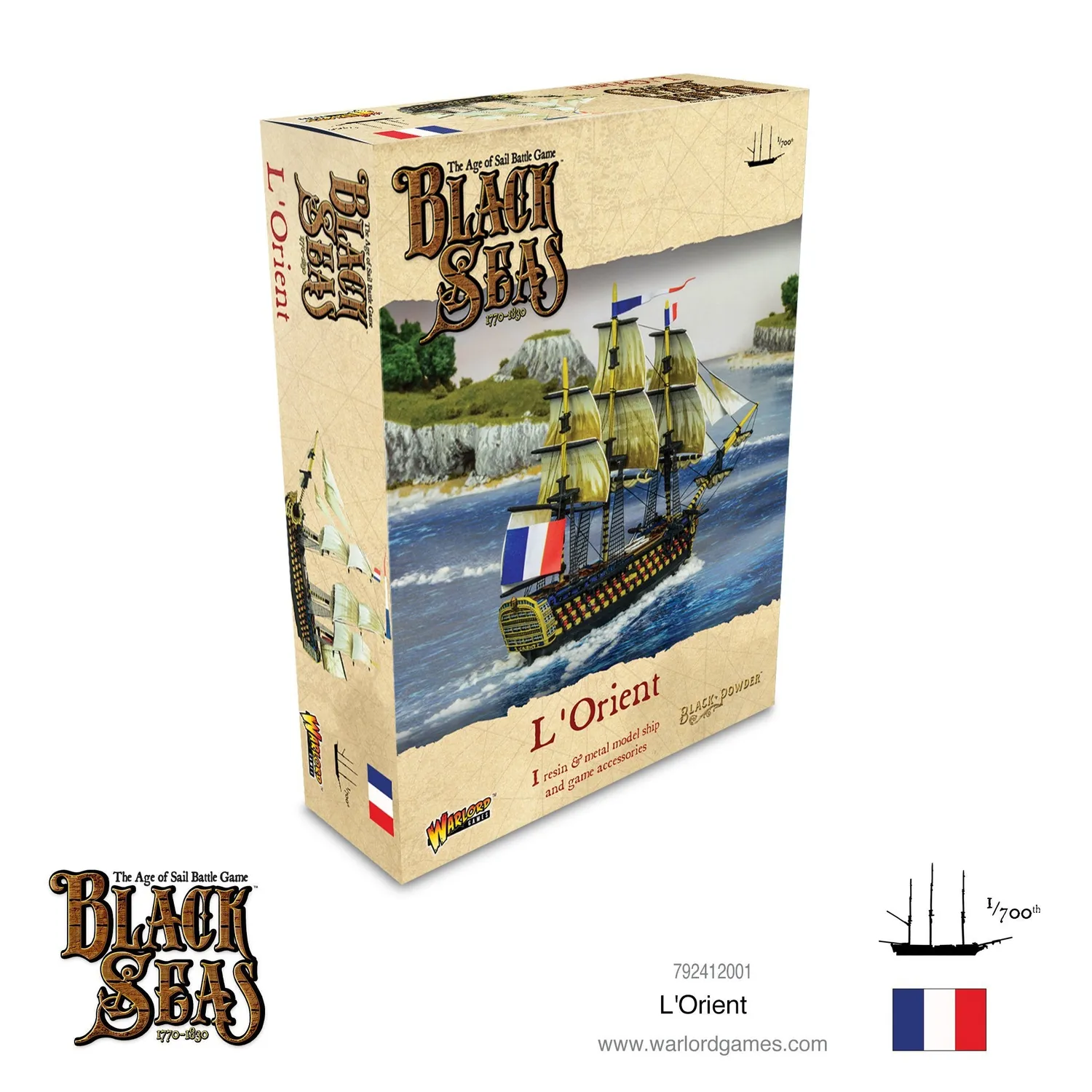 Bolt Action Black Seas L'Orient navire miniature 118 canons