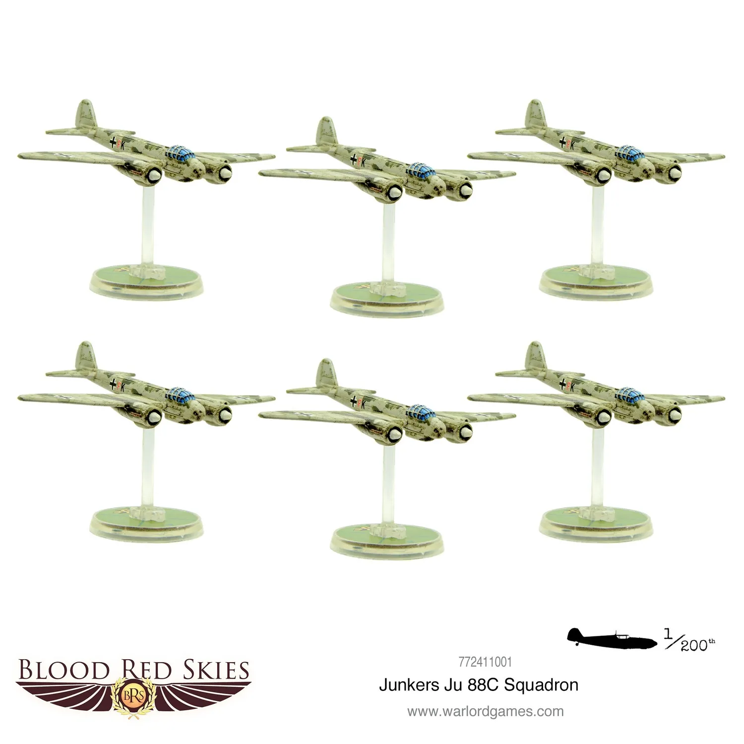 Bolt Action Junkers Ju 88C escadrille 6 avions résine