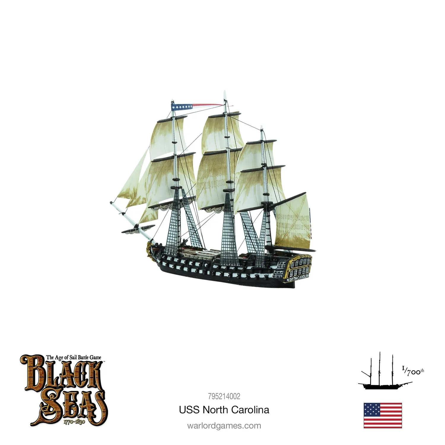 Bolt Action Black Seas USS North Carolina navire plastique