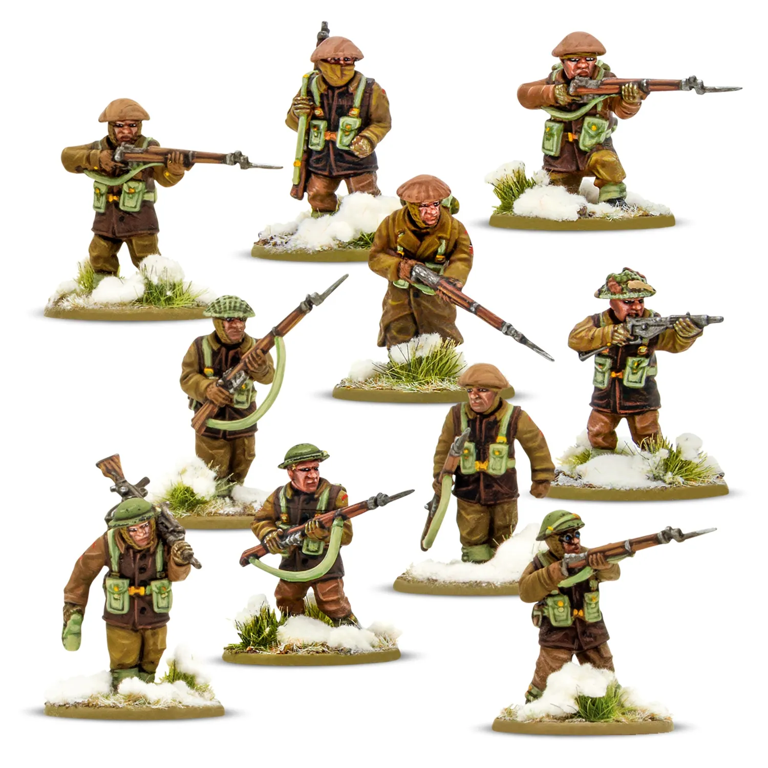 Bolt Action British Canadian Infantry Winter platoon 30 plastique