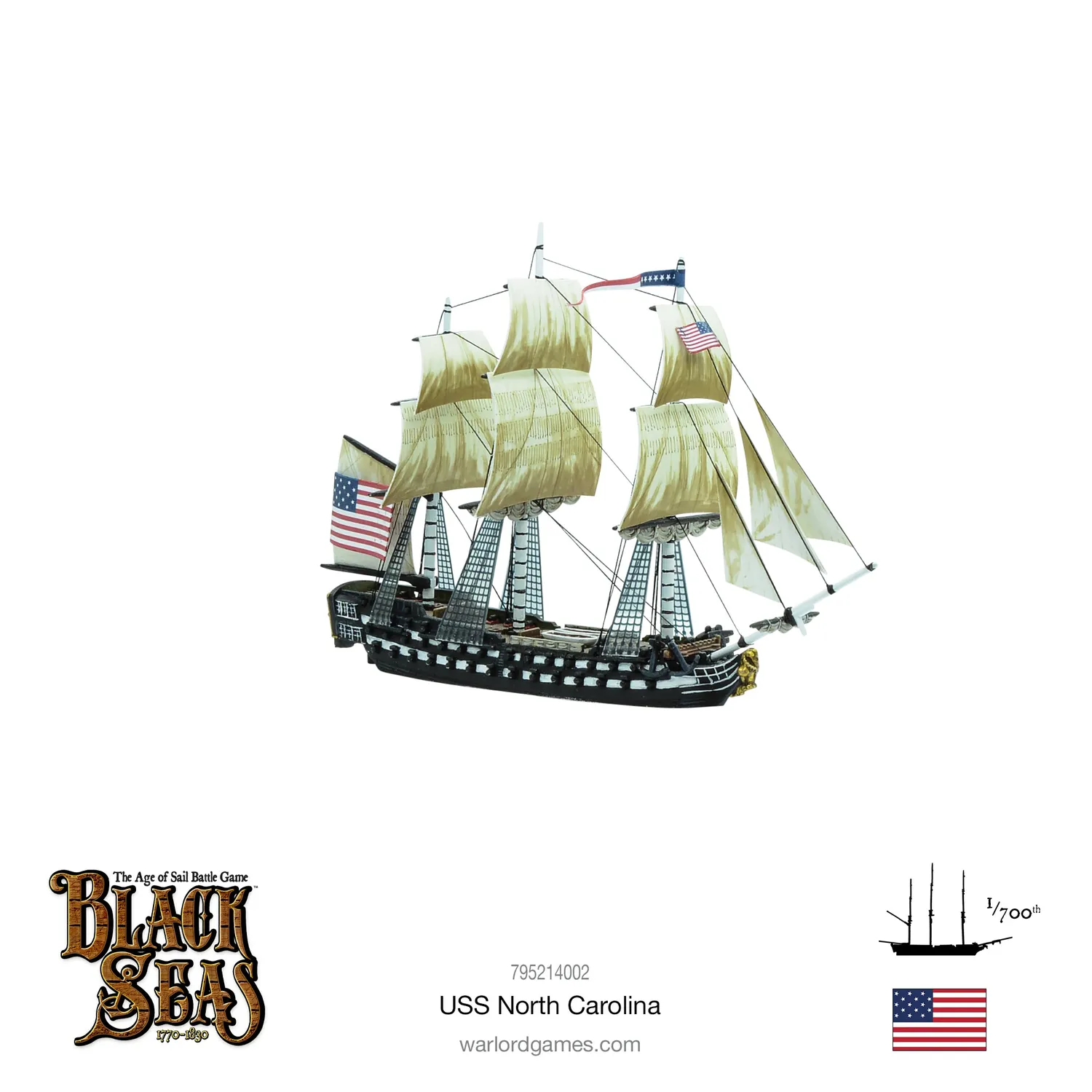 Bolt Action Black Seas USS North Carolina navire plastique