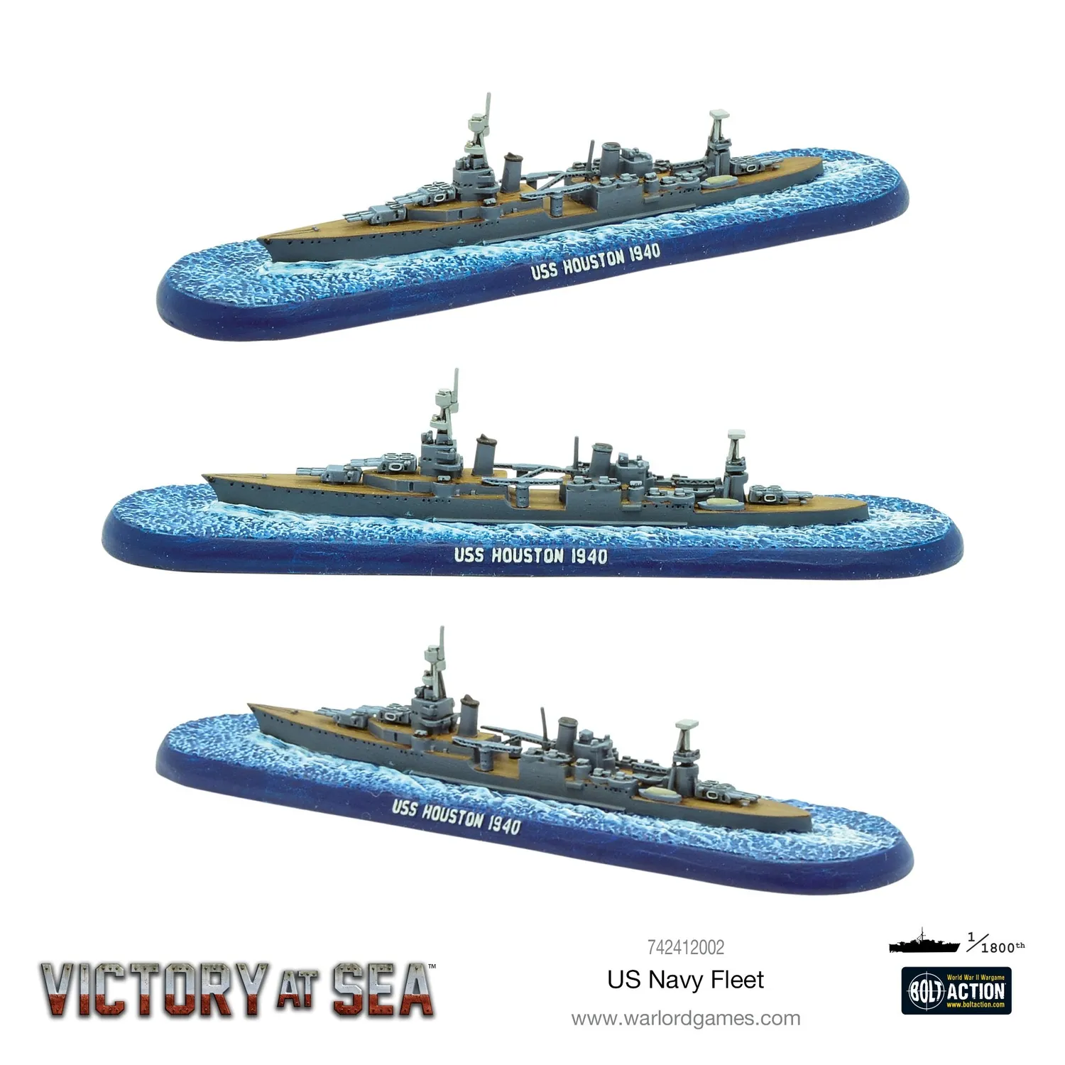 Bolt Action Victory at Sea Flotte US Navy coffret navires résine métal
