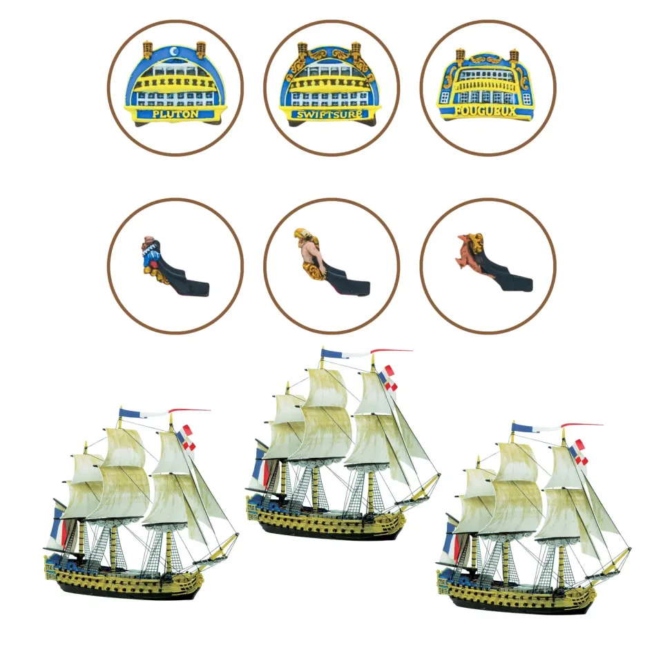 Warlord Games Black Seas French 3rd Rates lot 3 vaisseaux plastique