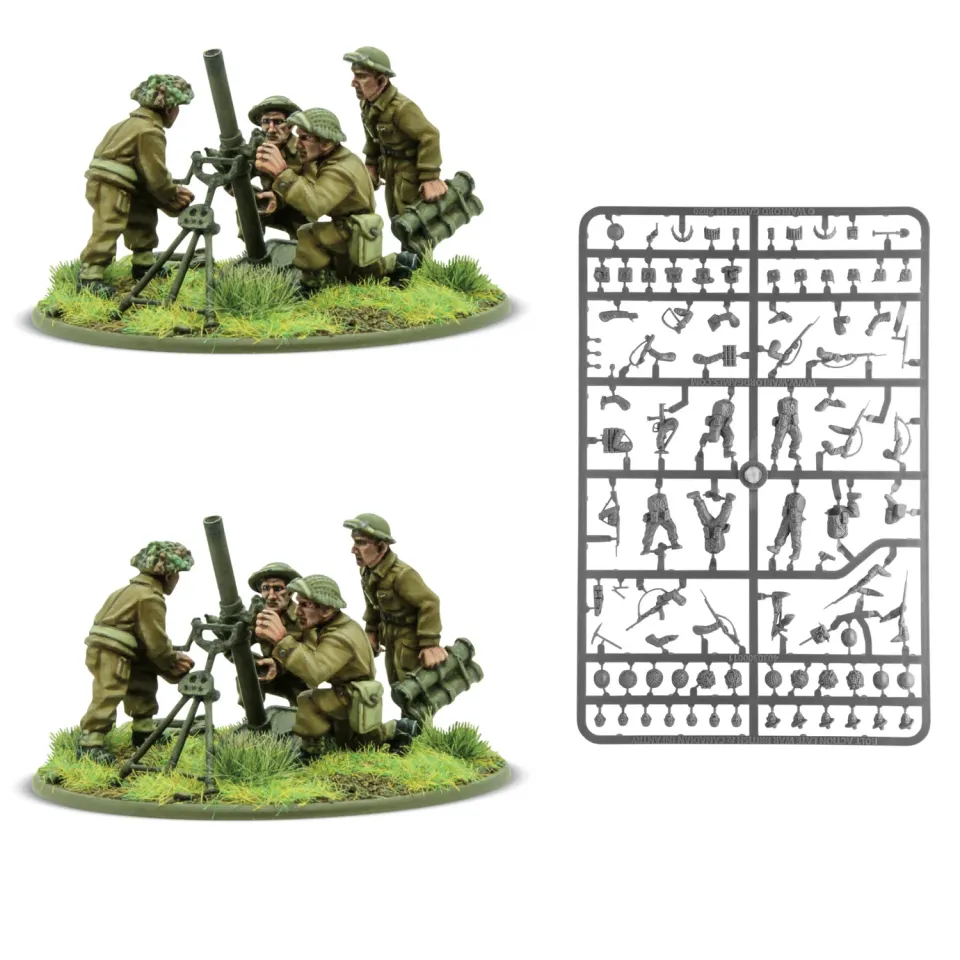 Bolt Action British Army Heavy Mortar Battery mortiers métal