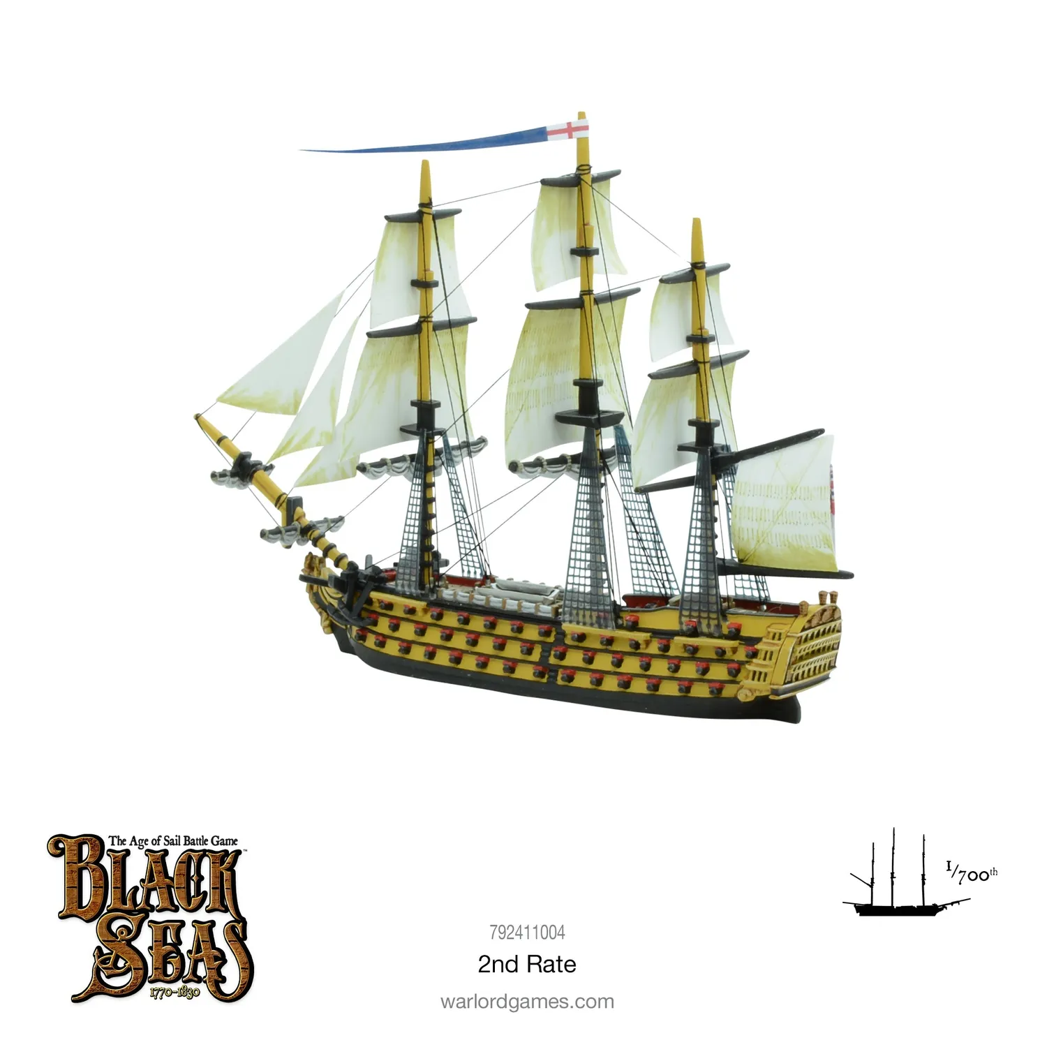 Bolt Action Black Seas 2nd Rate vaisseau résine Royal Navy