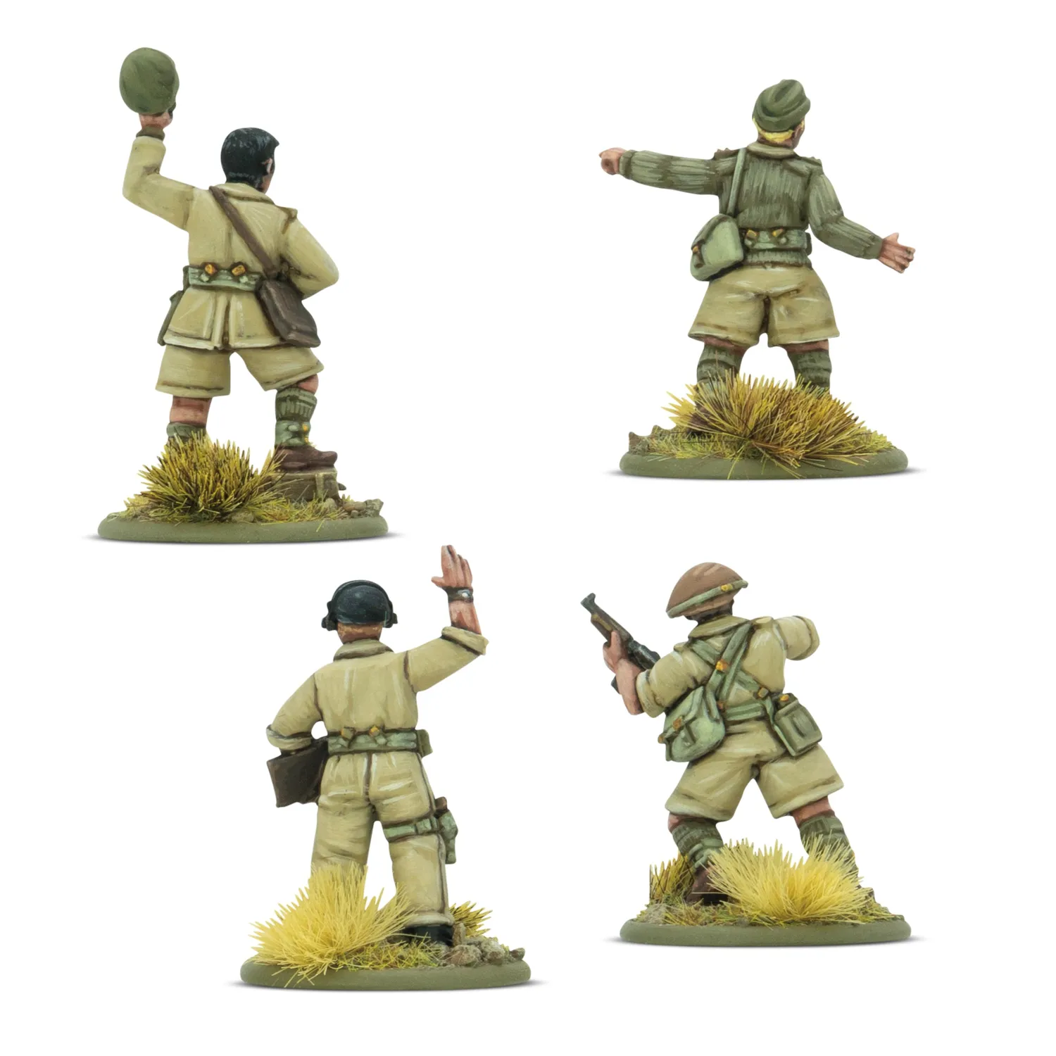 Bolt Action British 8th Army platoon commanders officiers en résine 4 figurines