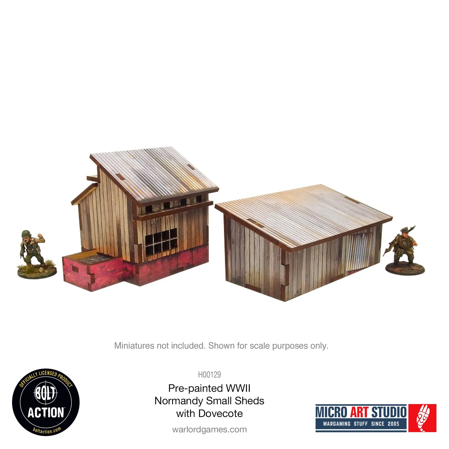 Bolt Action Normandy Small Sheds with Dovecote décor prépeint 28mm