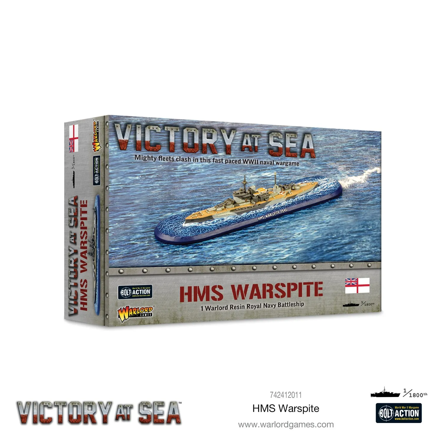 Bolt Action Victory at Sea HMS Warspite navire résine
