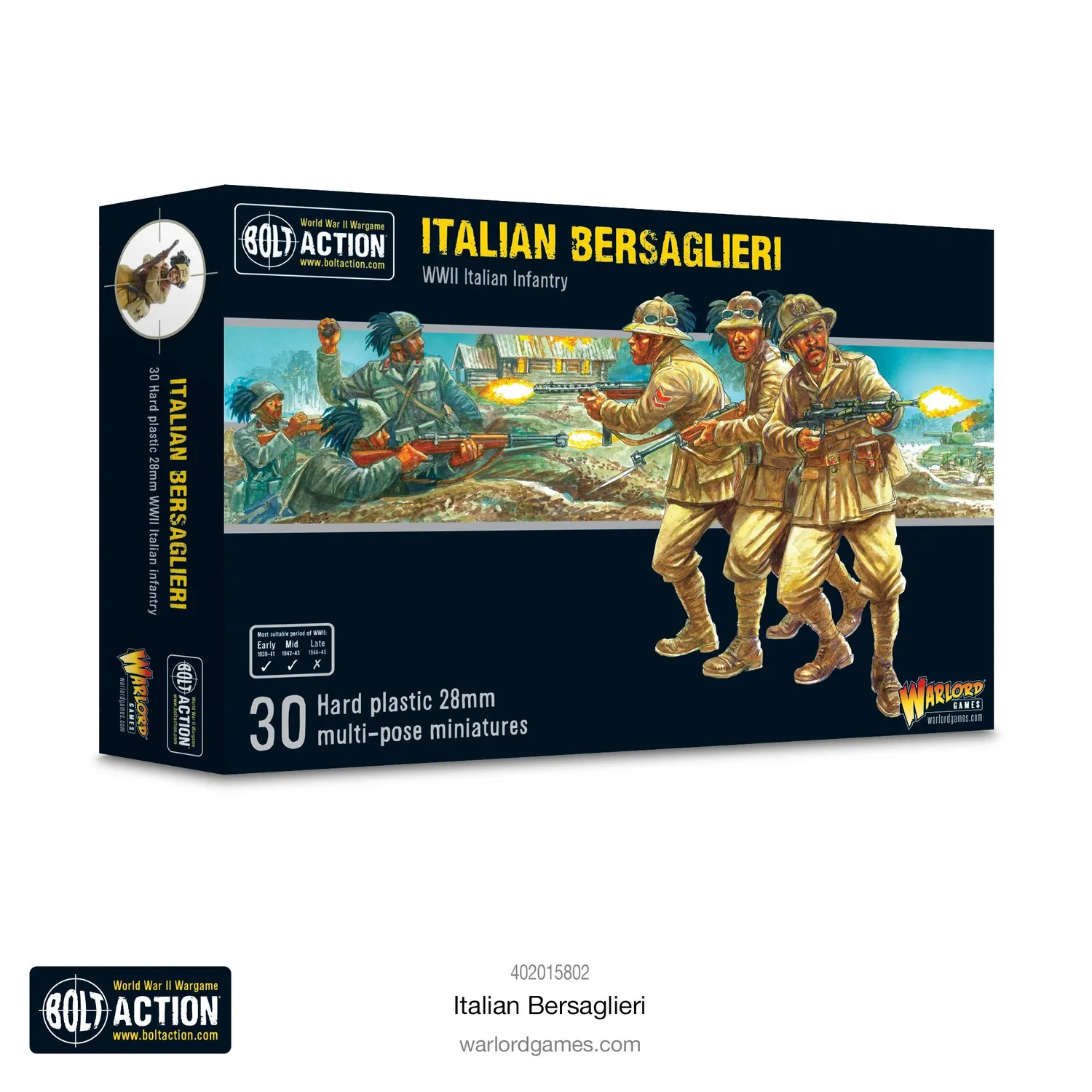 Bolt Action Italian Bersaglieri infanterie plastique x30