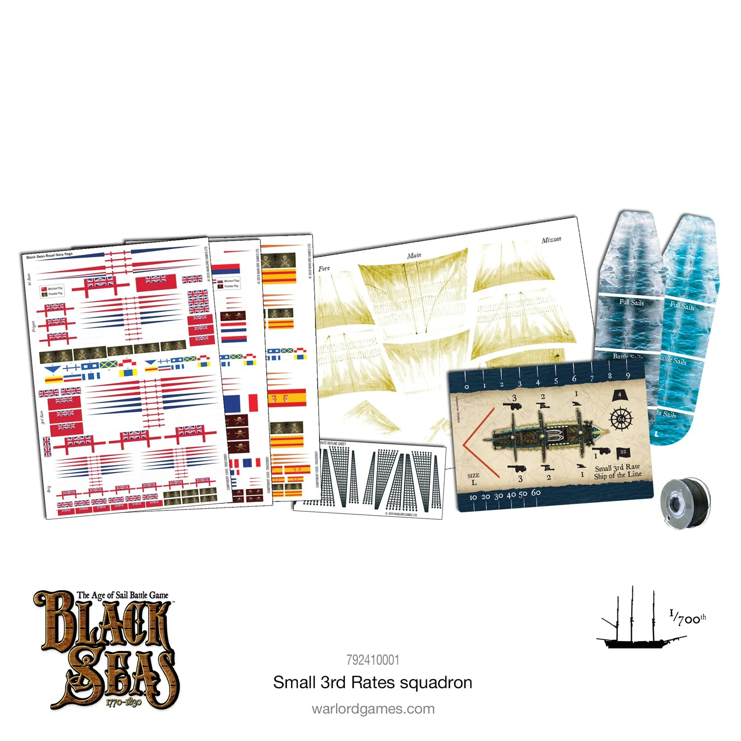 Warlord Games Black Seas Small 3rd Rates Squadron x3 navires