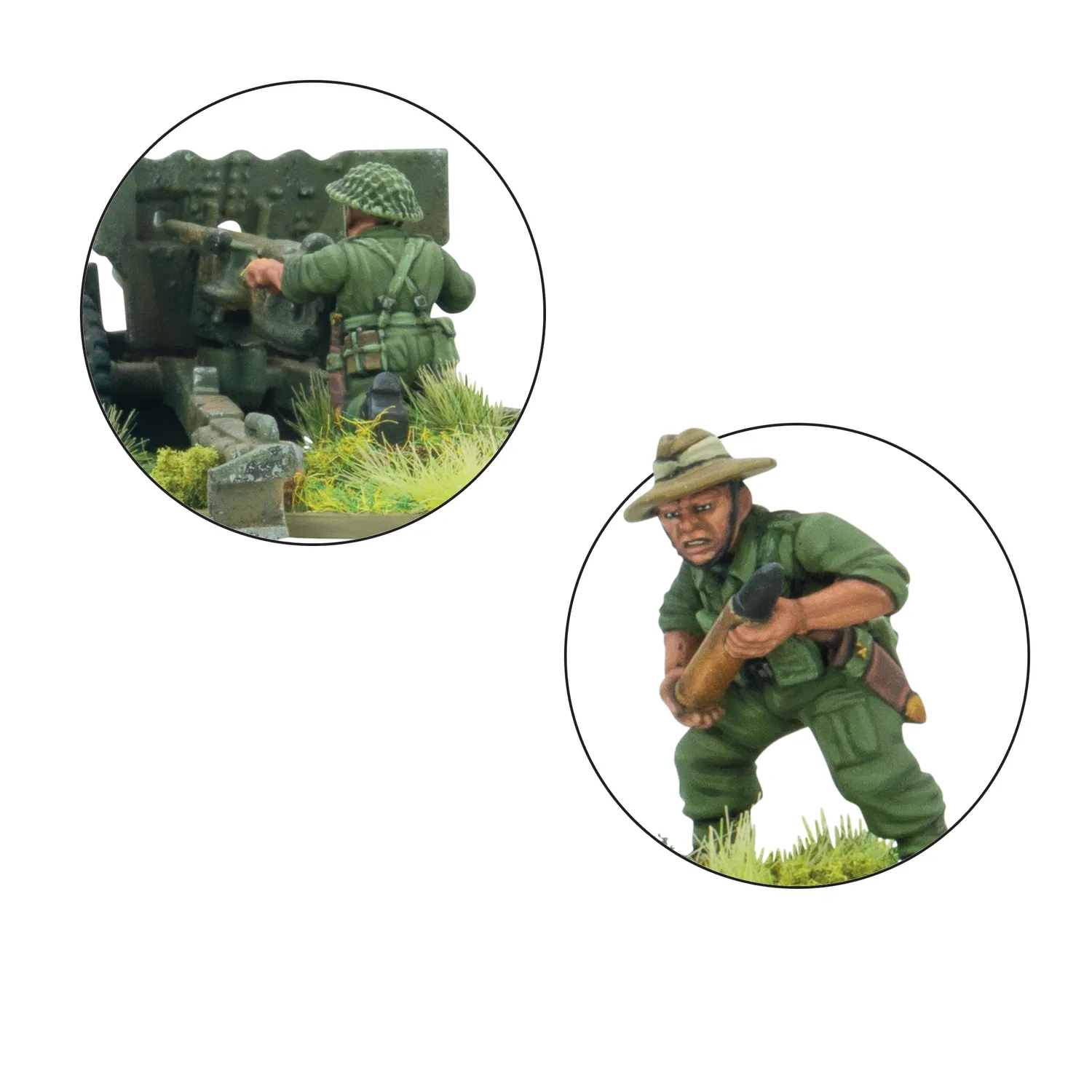 Bolt Action Gurkha 6-pounder canon antichar servants résine x4