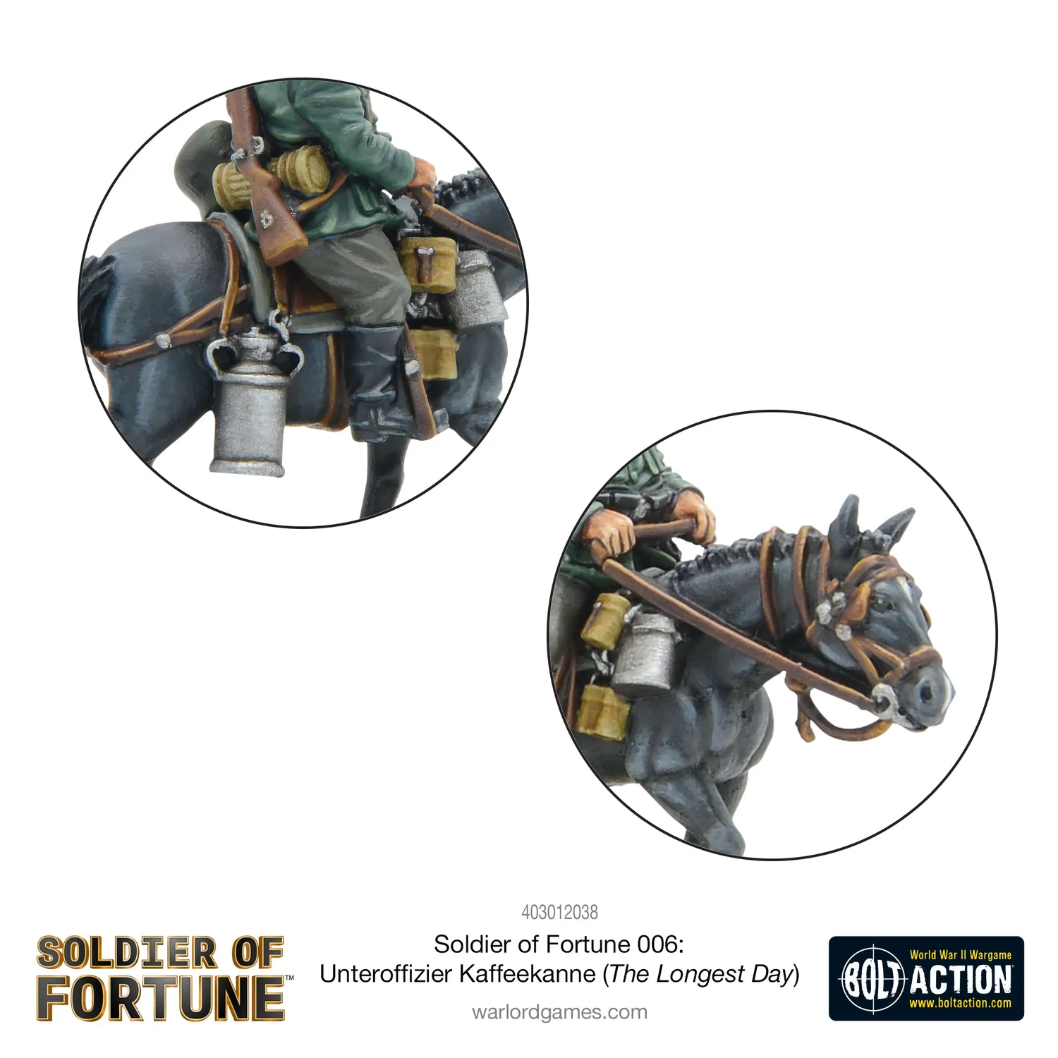 Bolt Action Soldier of Fortune 006 Kaffeekanne figurine métal à cheval
