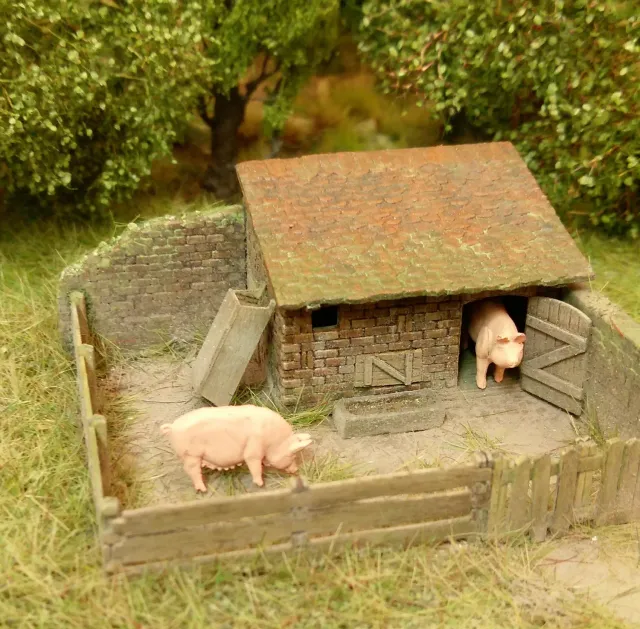 Albion Model Scene Pig House H0 porcherie kit