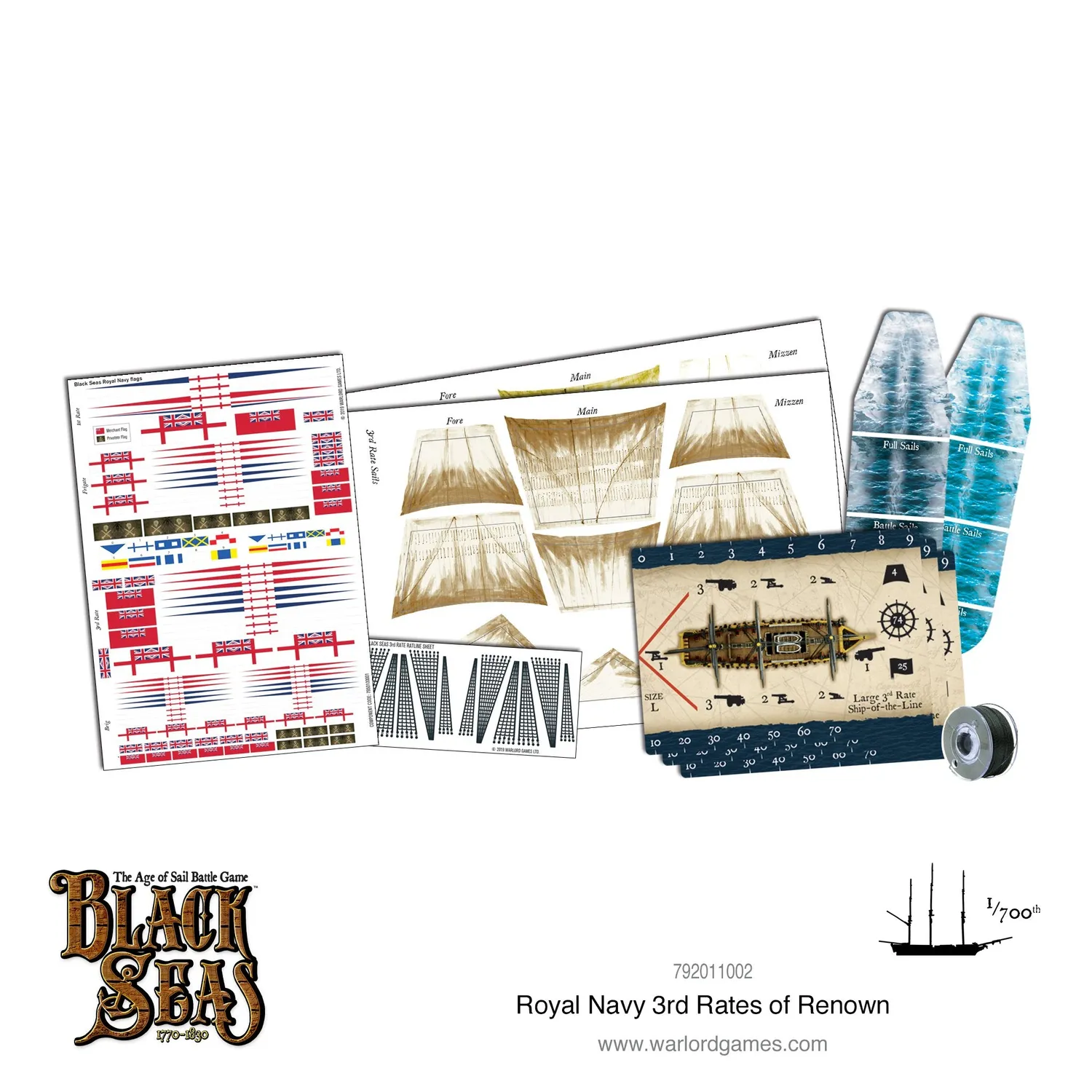 Black Seas Royal Navy 3rd Rates of Renown navires 74 canons métal plastique