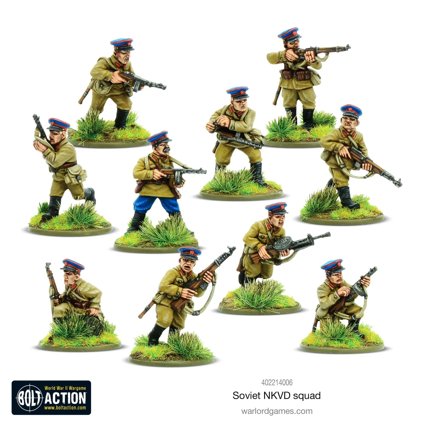 Bolt Action Soviet NKVD squad figurines métal x10