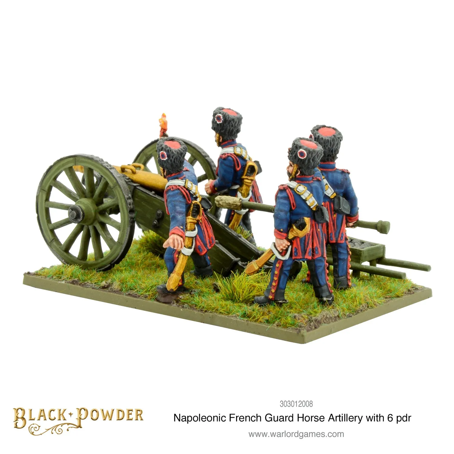 Bolt Action Black Powder Napoleonic French Guard Horse Artillery with 6 pdr canon métal