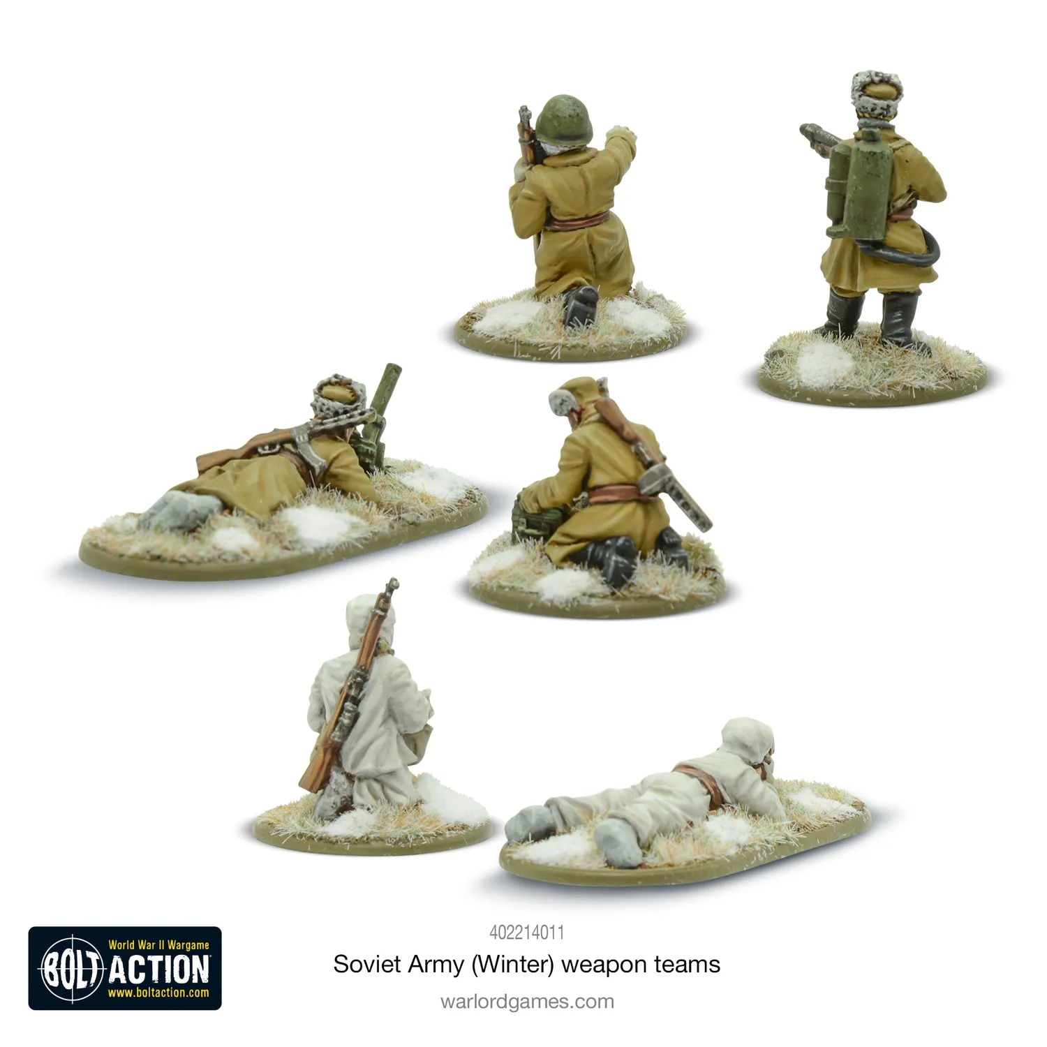 Bolt Action Soviet Army Winter équipes d'armes figurines hiver