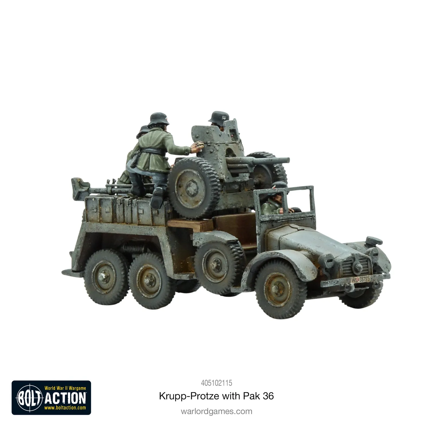 Bolt Action Krupp Protze Pak 36 véhicule résine allemand