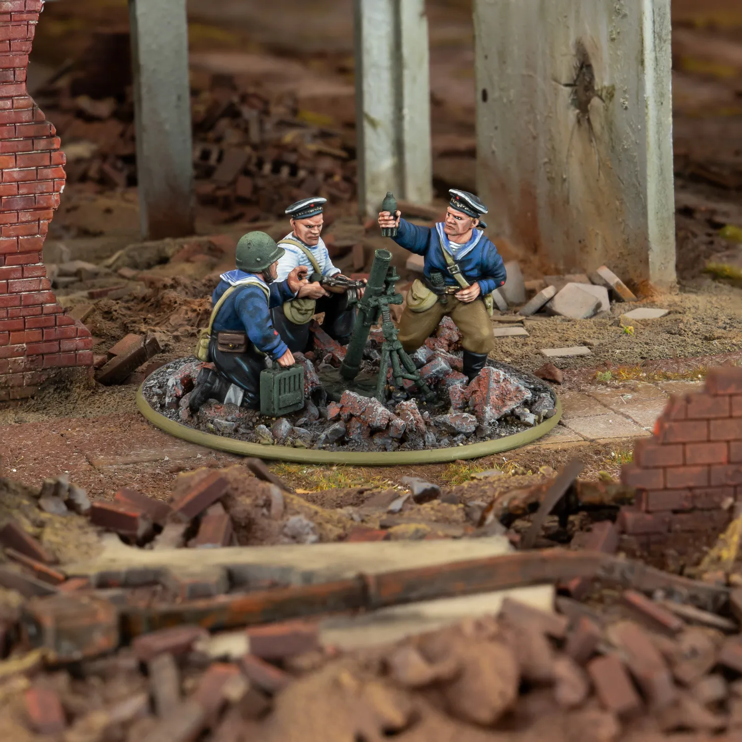 Bolt Action Soviet Naval Brigade Medium Mortar Team figurines métal