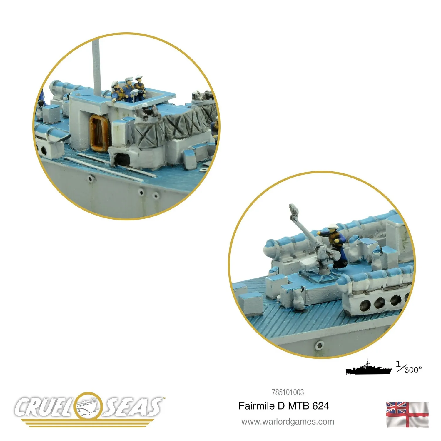Bolt Action Cruel Seas Fairmile D MTB 624 bateau x2 Royal Navy