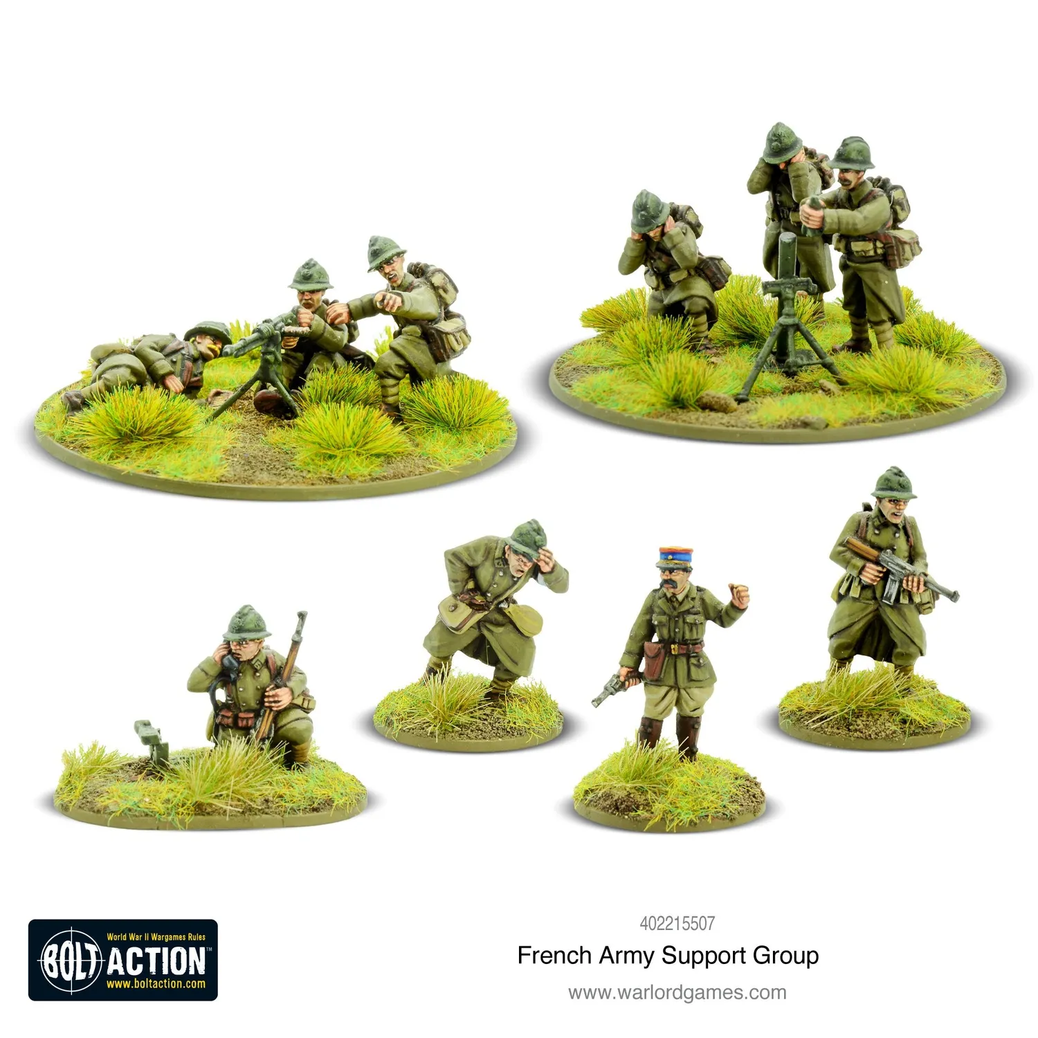 Bolt Action French Army support group figurines de soutien