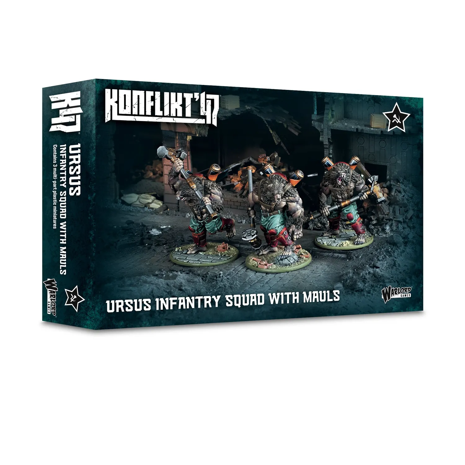 Bolt Action Konflikt ’47 Ursus Infantry Squad with Mauls figurines plastique 3 pièces