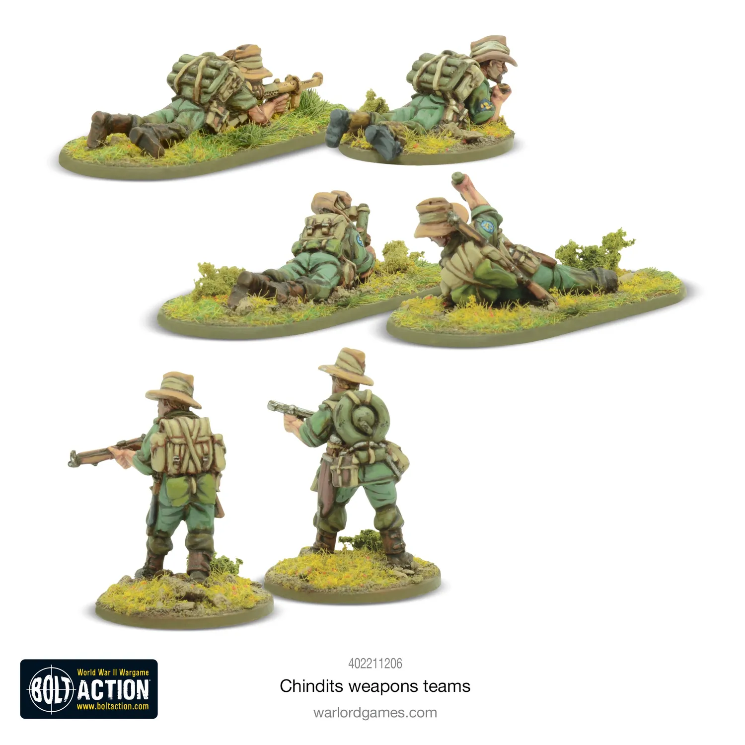 Bolt Action Chindit weapons teams coffret figurines résine