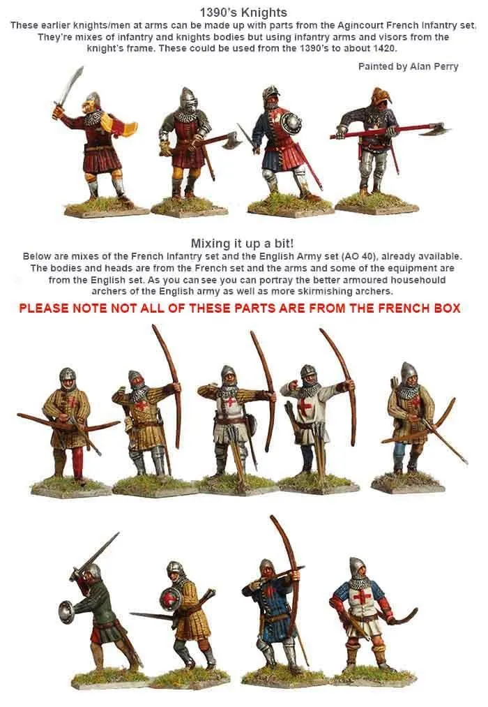 Bolt Action Agincourt French Infantry figurines plastique 42 médiéval