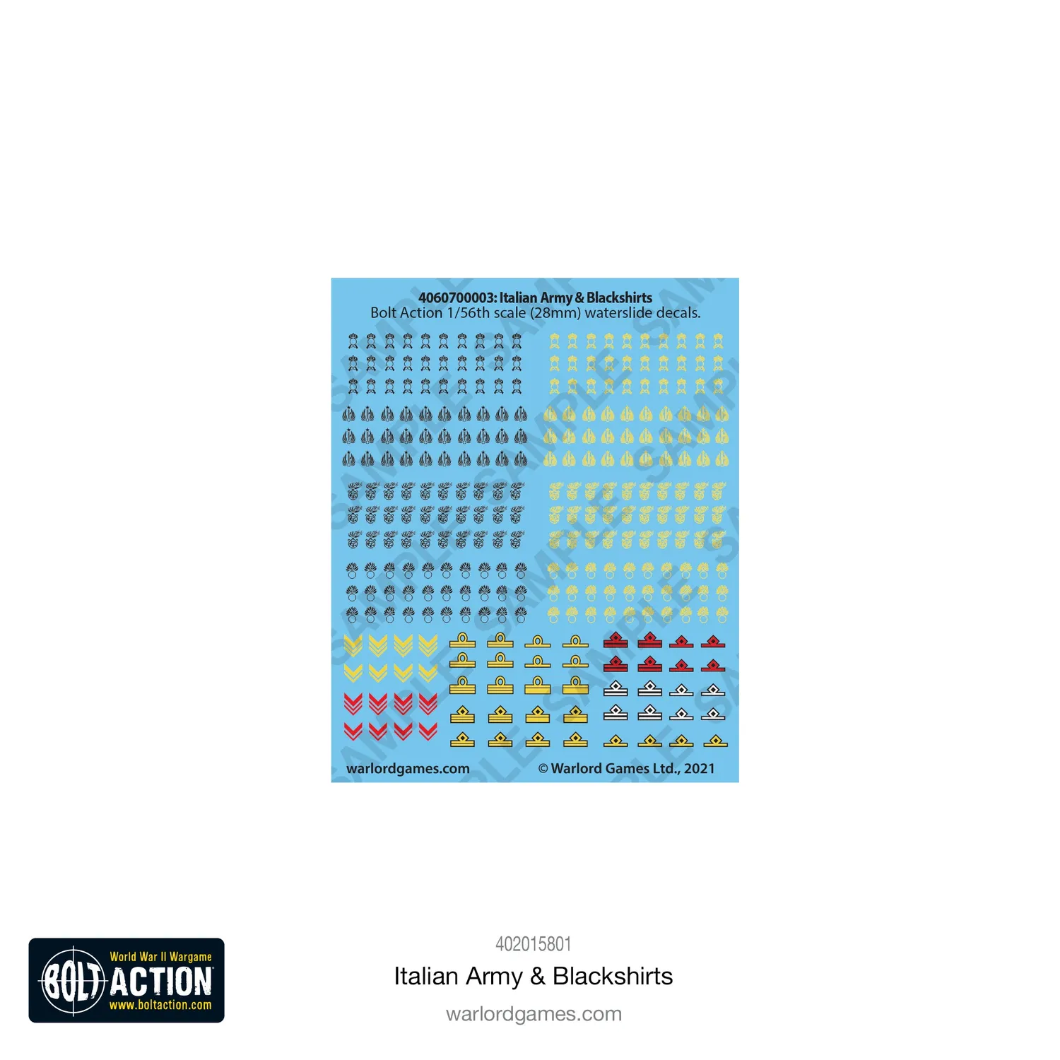 Bolt Action Italian Army & Blackshirts figurines plastique