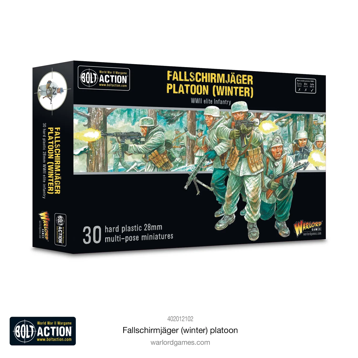 Bolt Action Fallschirmjäger (Winter) Platoon figurines 30 soldats plastique hiver