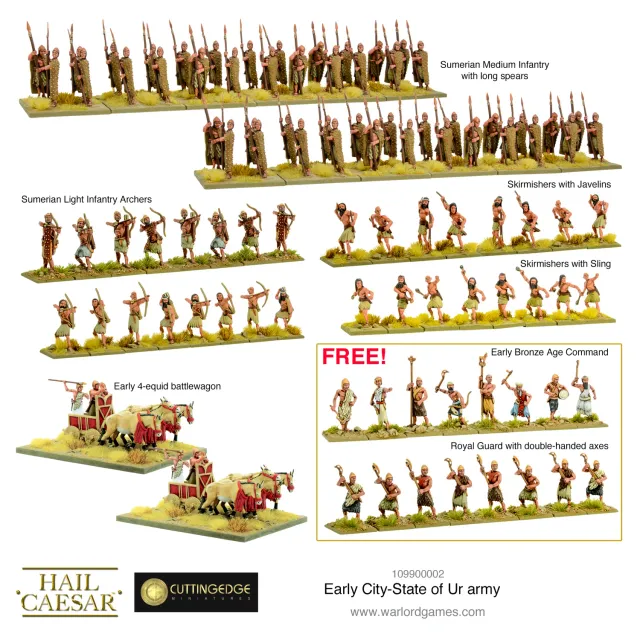 Hail Caesar Ur cité-État armée bronze 96 figurines