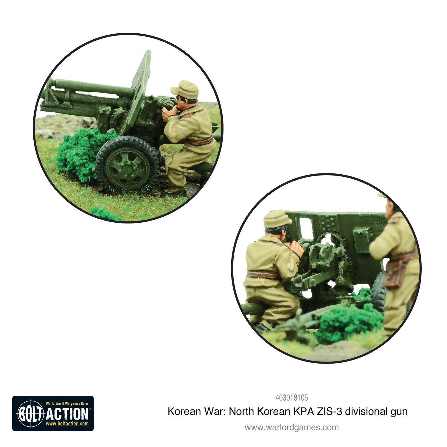 Bolt Action Korean War KPA ZIS-3 canon divisionnaire métal