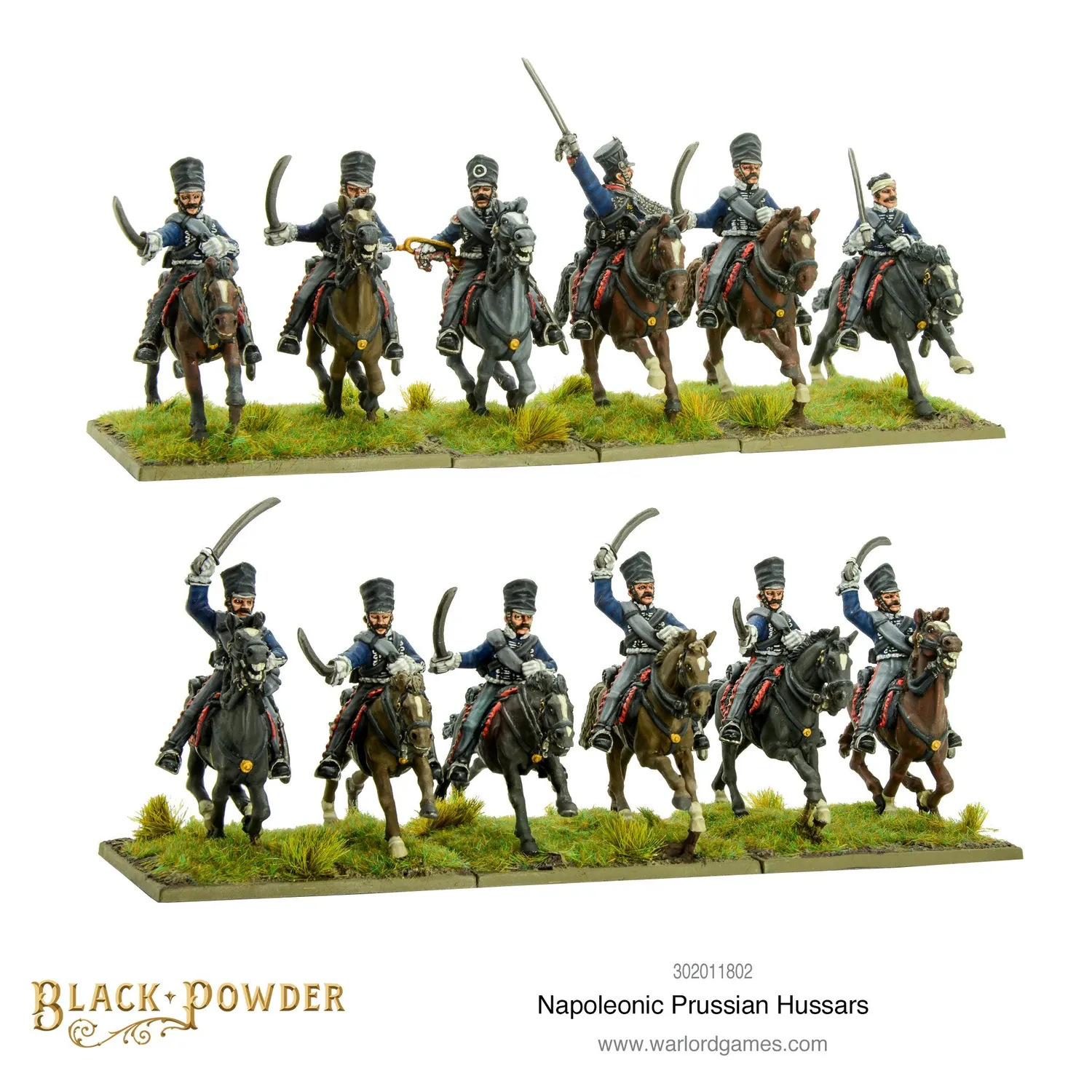 Bolt Action Black Powder Prussian Hussars figurines 12 résine