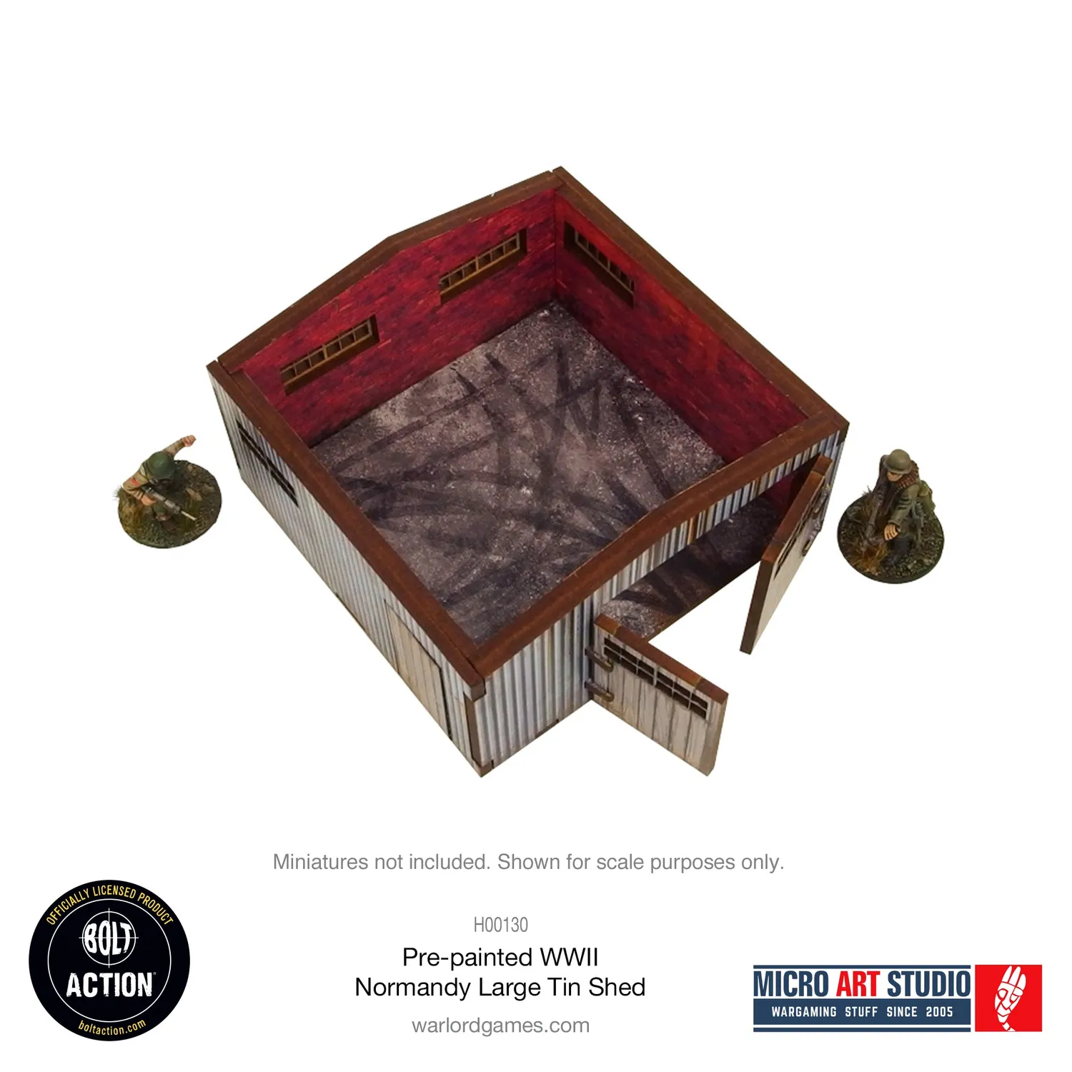 Bolt Action Pre-painted WW2 Normandy Large Tin Shed décor prépeint 28–30 mm