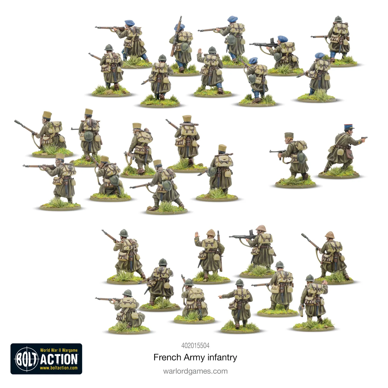 Bolt Action Armée Française infanterie boîte 30 figurines