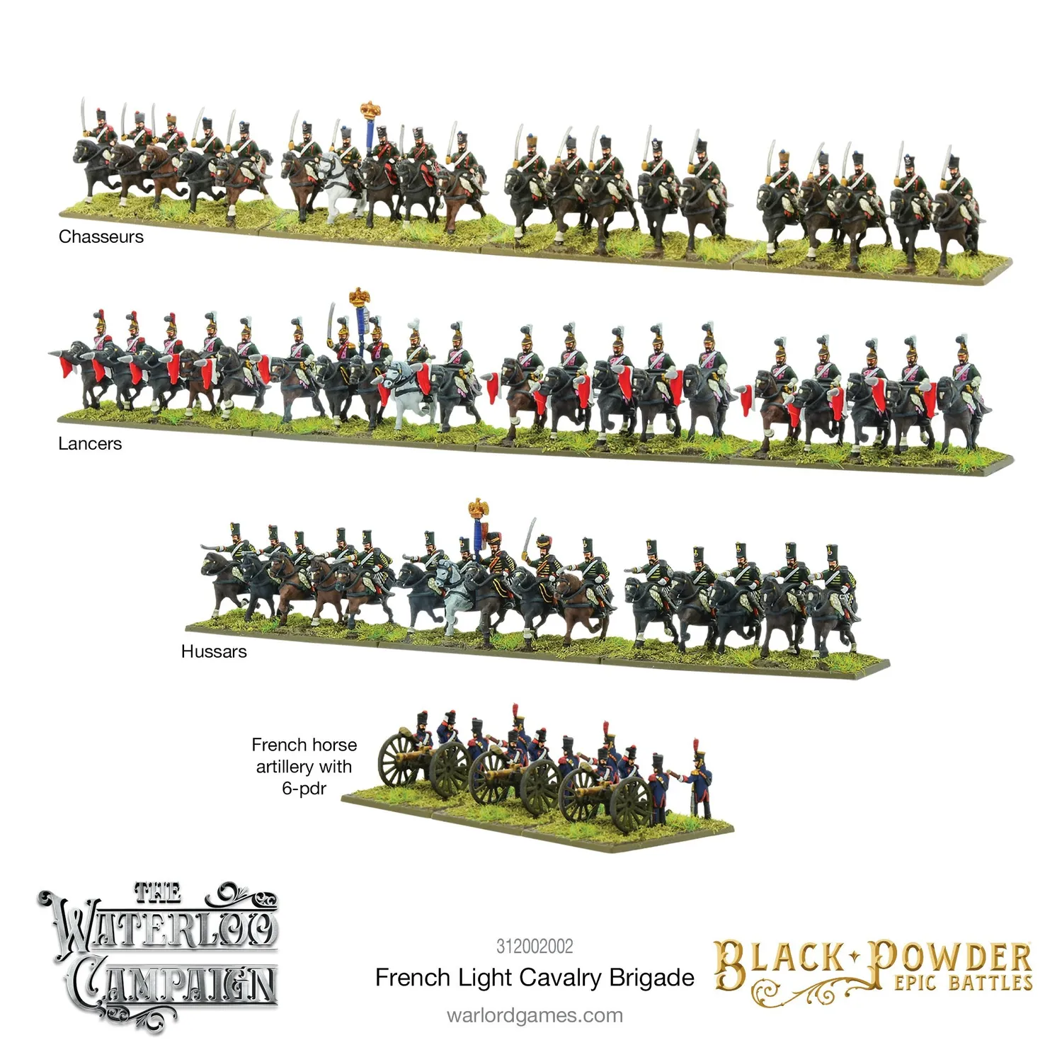 Warlord Games Black Powder Epic Waterloo brigade cavalerie légère coffret plastique