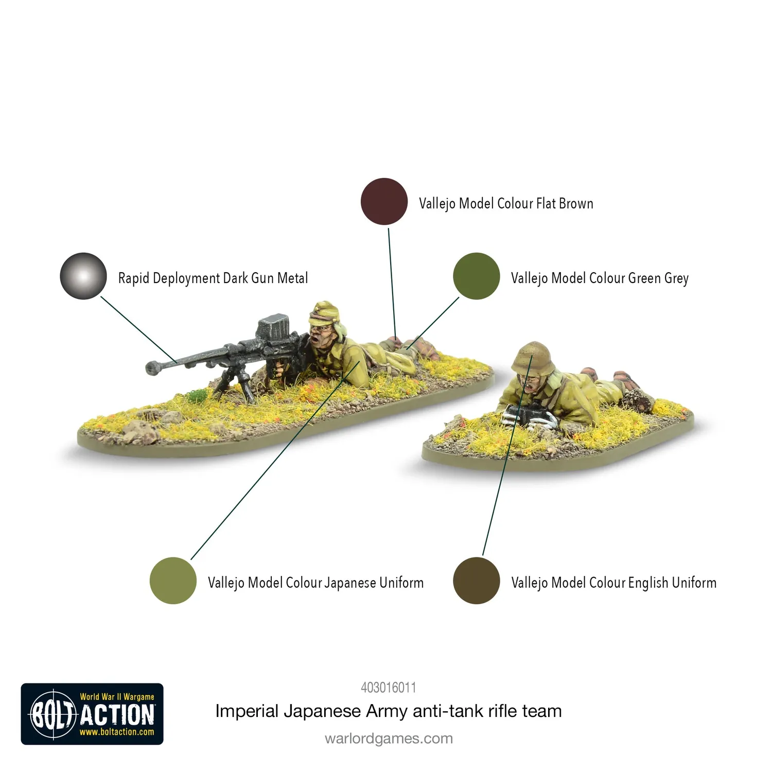Bolt Action Imperial Japanese Army anti-tank rifle team métal